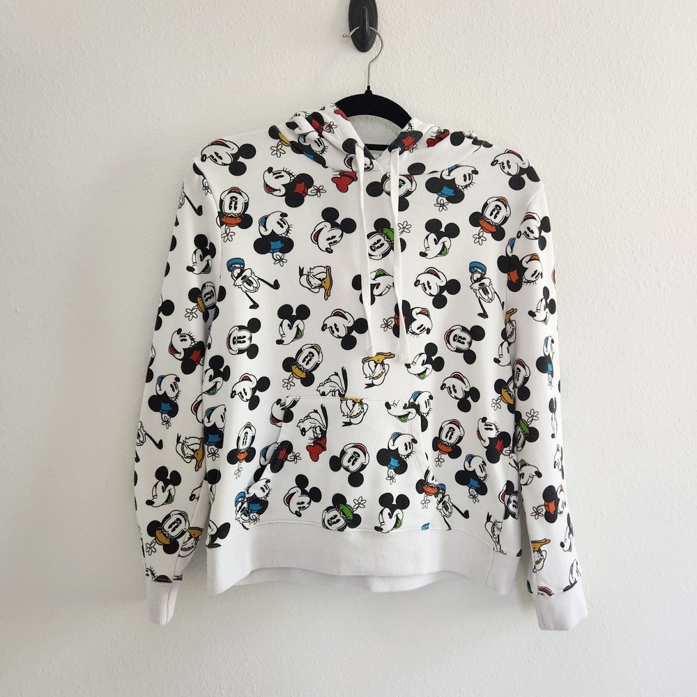 Disney Parks Mickey Minnie All Over Print Hoodie Women's Small